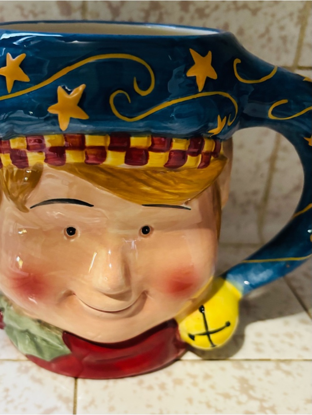 Vintage Elf Ceramic Christmas Mug 20oz 1990